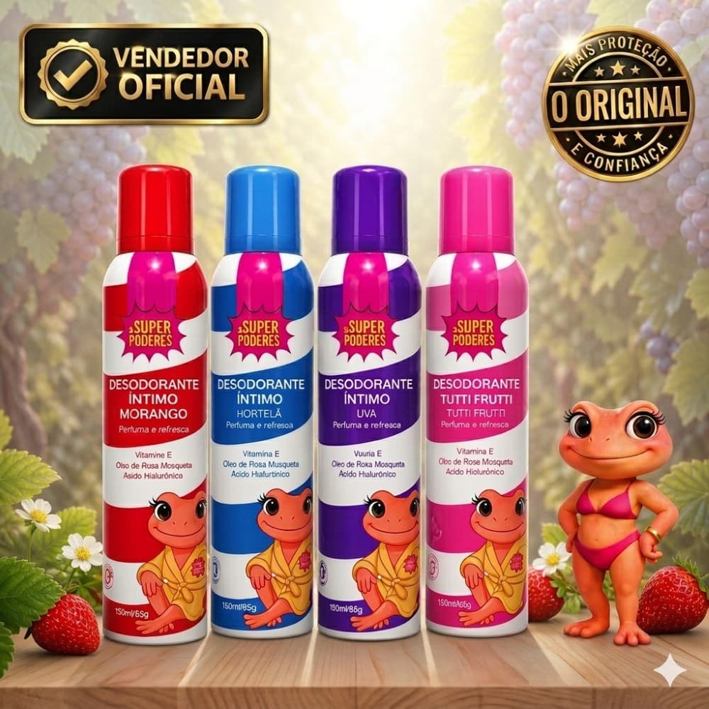 Desodorante Íntimo Feminino Super Poderes Jato Seco - Perfuma, Refresca e Previne Odores na Virilha