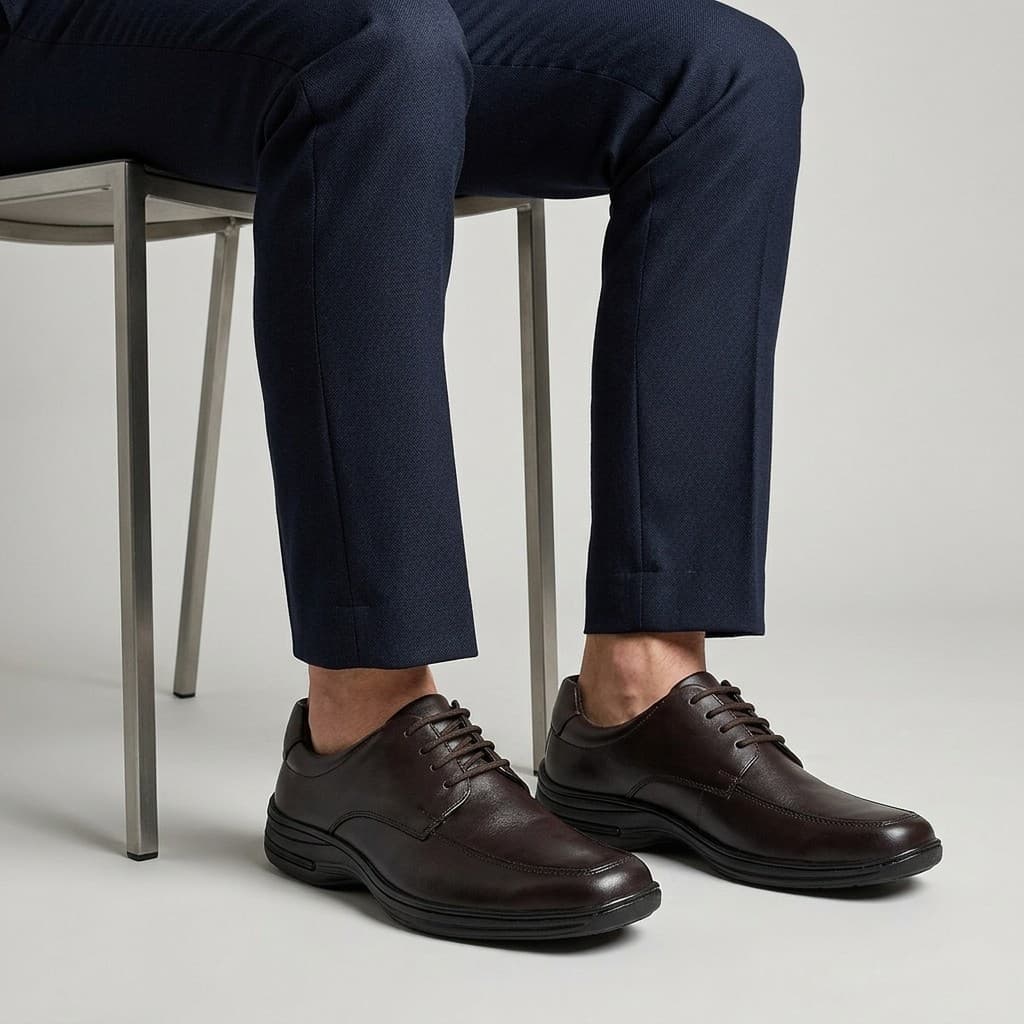 Sapato Masculino Conforto Preto Antiderrapante Solado Borracha Giolo