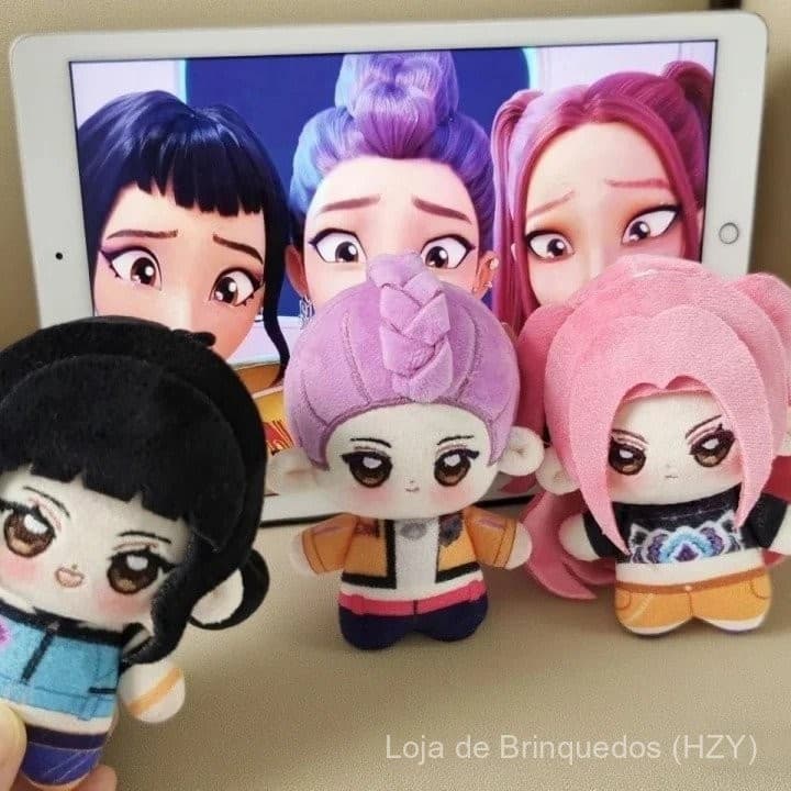 10cm Boneco de Pelúcia Kpop Demon Hunters Rumi Mira Zoey Saja Meninos Jinu Abby Mistério Romance Brinquedo para Bebê