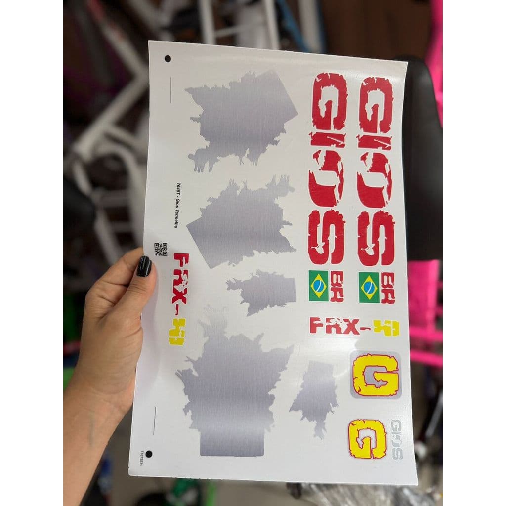 Cartela Original Adesivos Bike Adulto Completo GIOS Vermelho