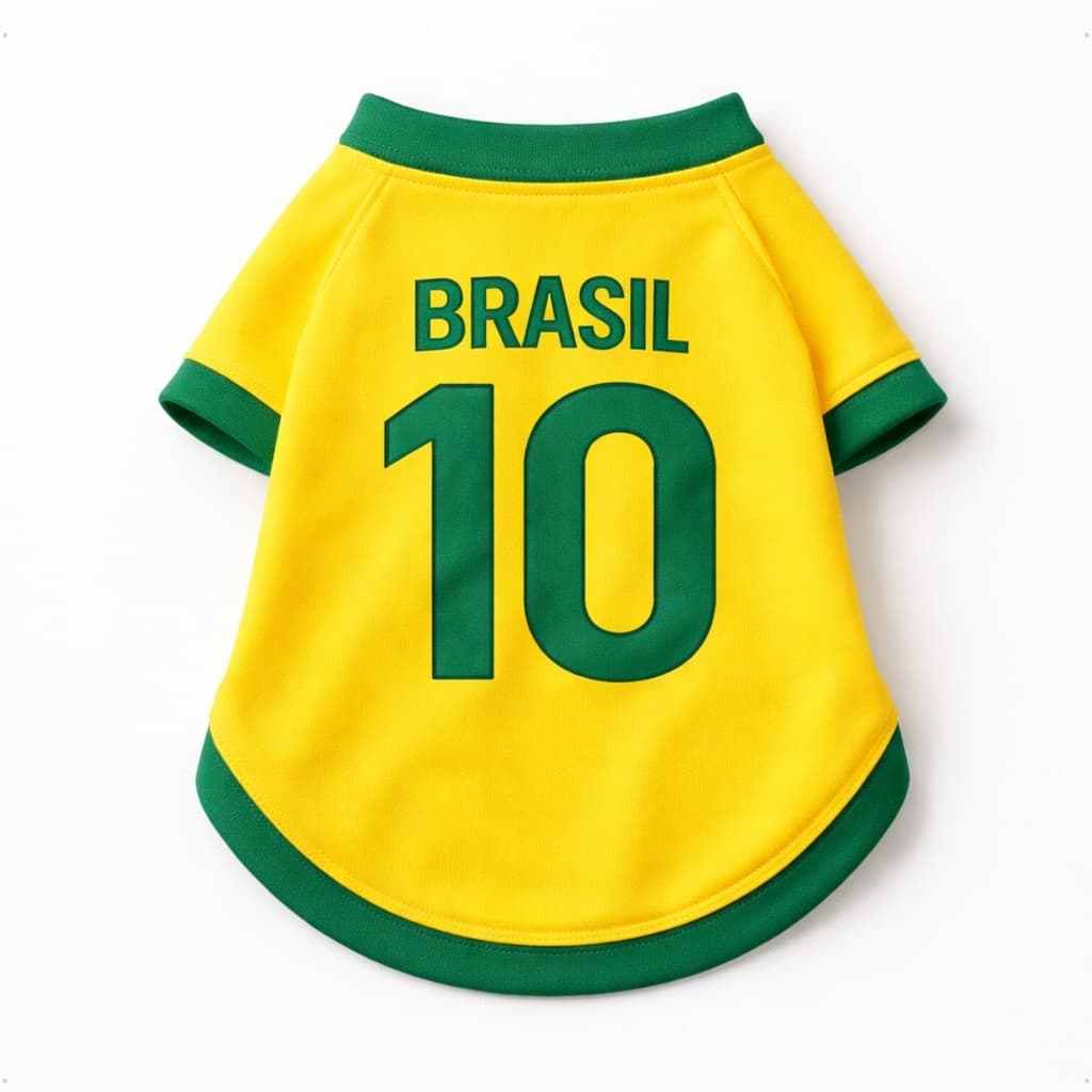 Camiseta Pet Brasil 10 Copa Cachorro Gato Roupa Soft