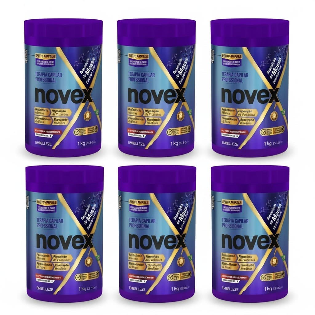 Kit 6 Unidades Novex Reposição de Massa 400g – Terapia Capilar Profissional