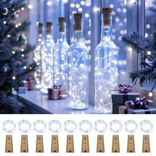Kit 10/20 Branco Quente/Branco Frio 2m 20 leds Rolha De Luz Fio Fada Garrafa Barra Decoração de festa