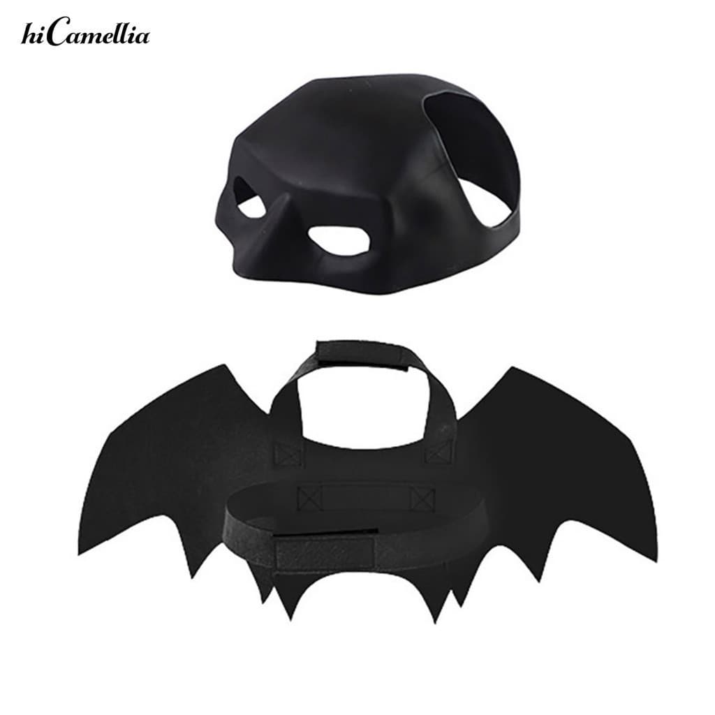 Fantasia Fofa De Animal De Estimação Para Gatos , Conjunto Assustador De Halloween Animais Pequenos , Máscara De Morcego