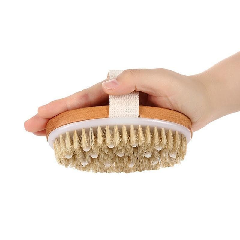 1 Pçs Esfoliante De Madeira Massagem Corporal Escova De Chuveiro Cerdas Naturais Banho Macio SPA Mulher Homem Cuidados C