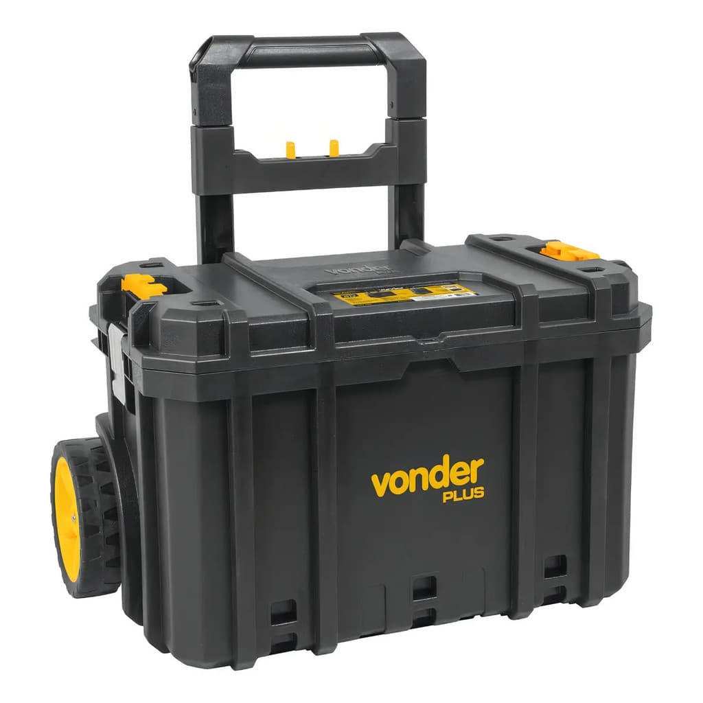 Caixa De Ferramentas Plástica Com Rodas Crv 700 Vonder Preto
