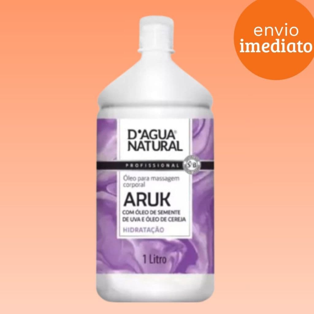 Óleo Aruk Semente de Uva 1L D’Água Natural Hidratante Corporal Massagem Profissional