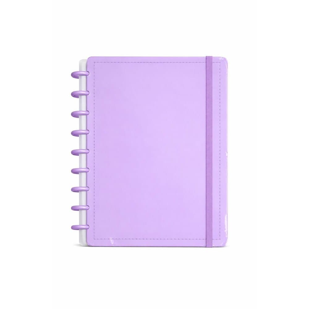 Caderno Inteligente Disco Grande G 60 Folhas Reposicionáveis Capa Dura Lilás Elástico Disko