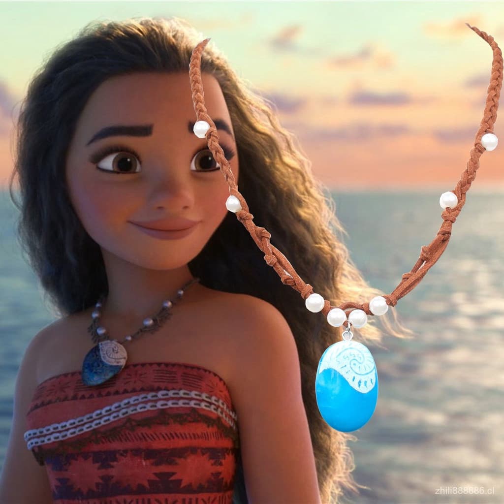 Filme Polinésia Oceano Moana Princesa Colar Luminoso Pingente De Pescoço Jóias Para Mulheres  De Menina