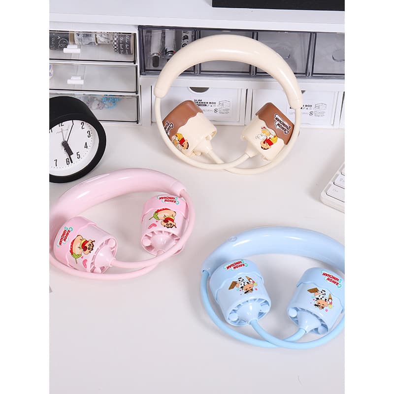 Ximei Eslite Crayon Shin-Chan Pendurado Ventilador de Pescoço Portátil Confortável Viagem Outing Mangueira de Ajuste Liv