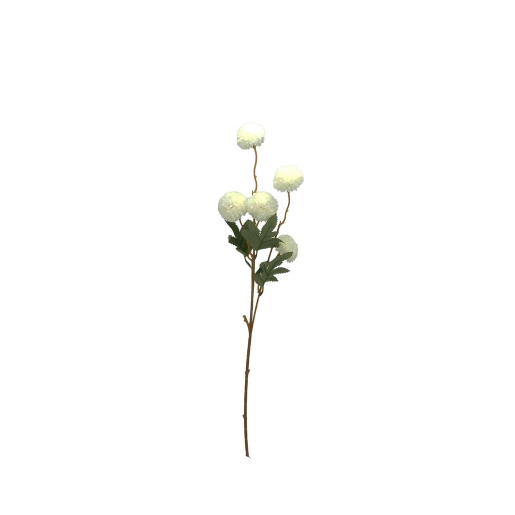 Haste Flor de Alho Branca Artificial c/5 Botões