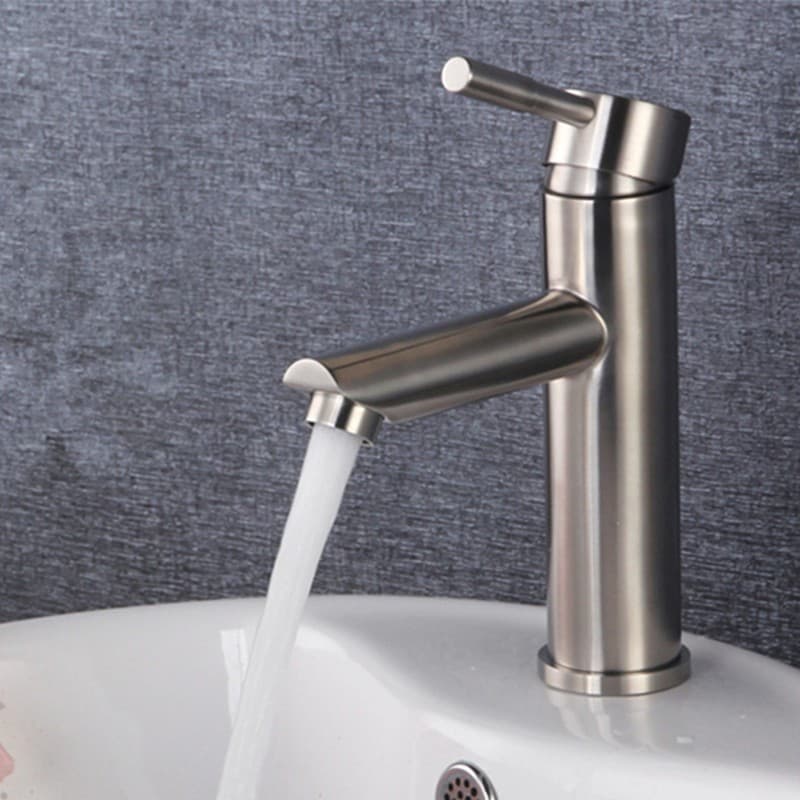 Bacia de água quente e fria torneira 304 aço inoxidável toalete quente e fria lavatório escovado torneira
