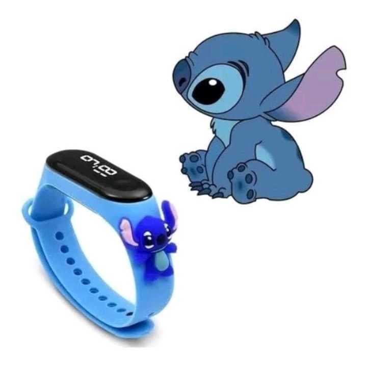 Relógio Digital Infantil Menina Stitch Á Prova D'Água