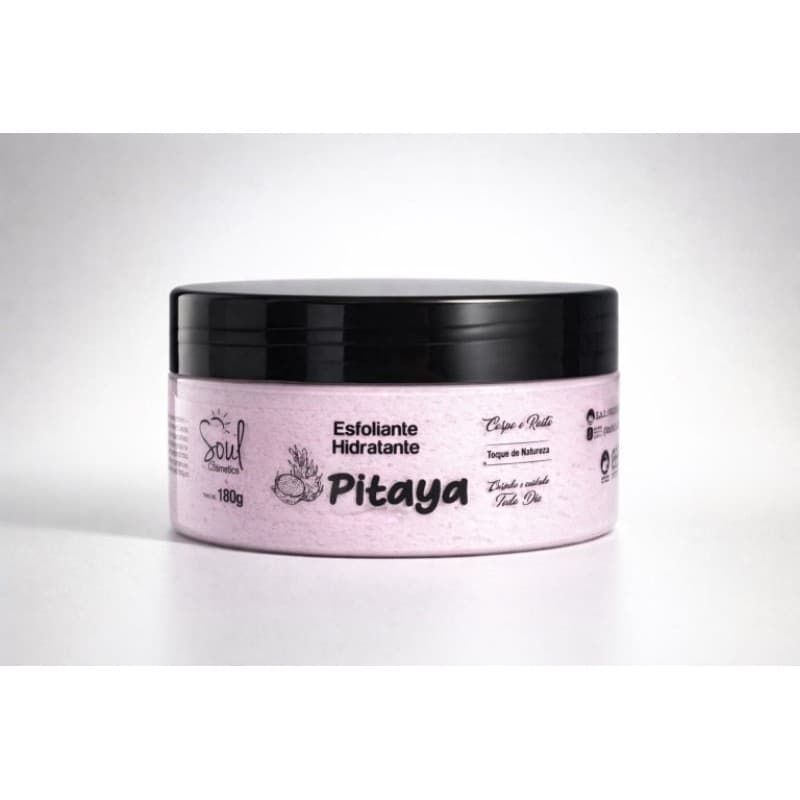 hidrantante esfoliante pitaya soul cosmeticos rosto e corpo 180g - limpeza profunda e maciez