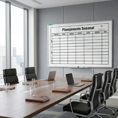 Quadro Branco Planejador Semanal 90x60cm Souza Organização Agenda Profissional Completo Premium