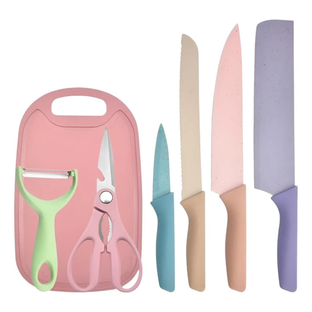 Kit c/ 7 Peças de Jogo Facas Profissional faqueiro Gourmet.