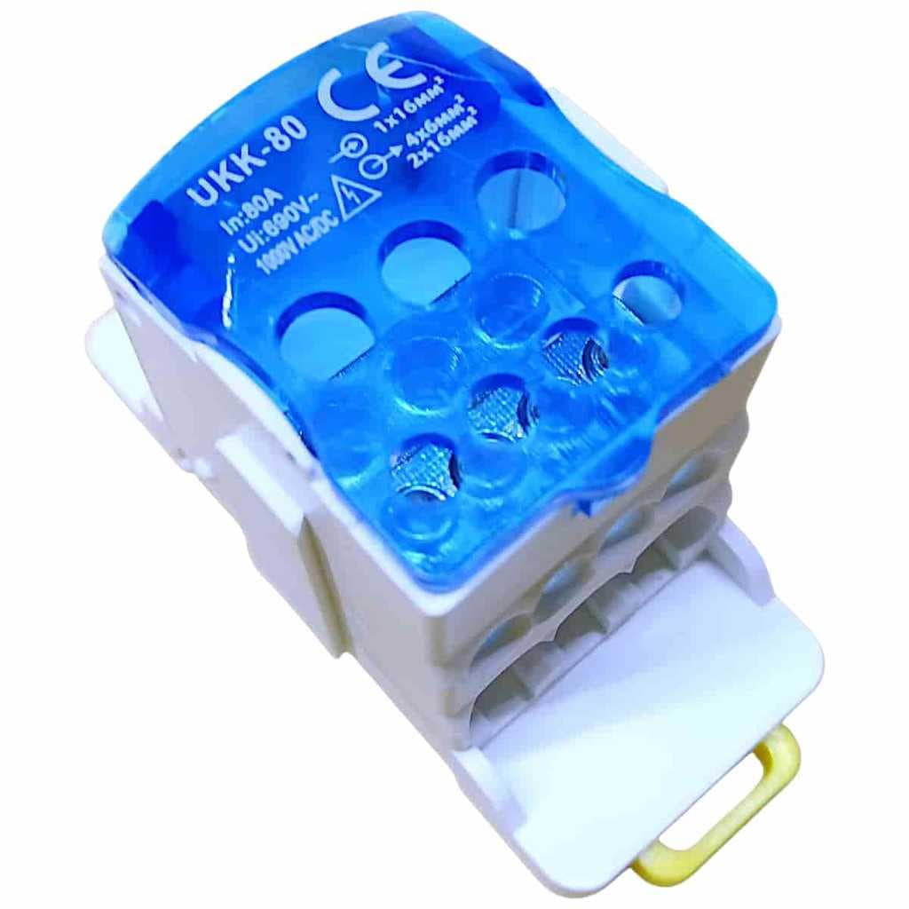 Bloco de Distribuição Modular 80a com 1 Entrada e 6 Saídas UKK80