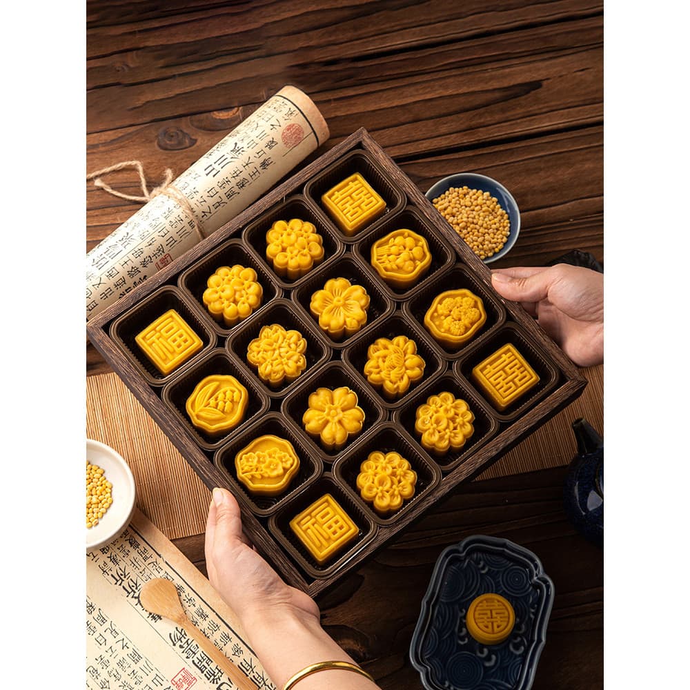 Molde de bolo de feijão Mung novo estilo Mooncake pastelaria prensado à mão doméstico 30g 50 pele de neve 2025 forma de