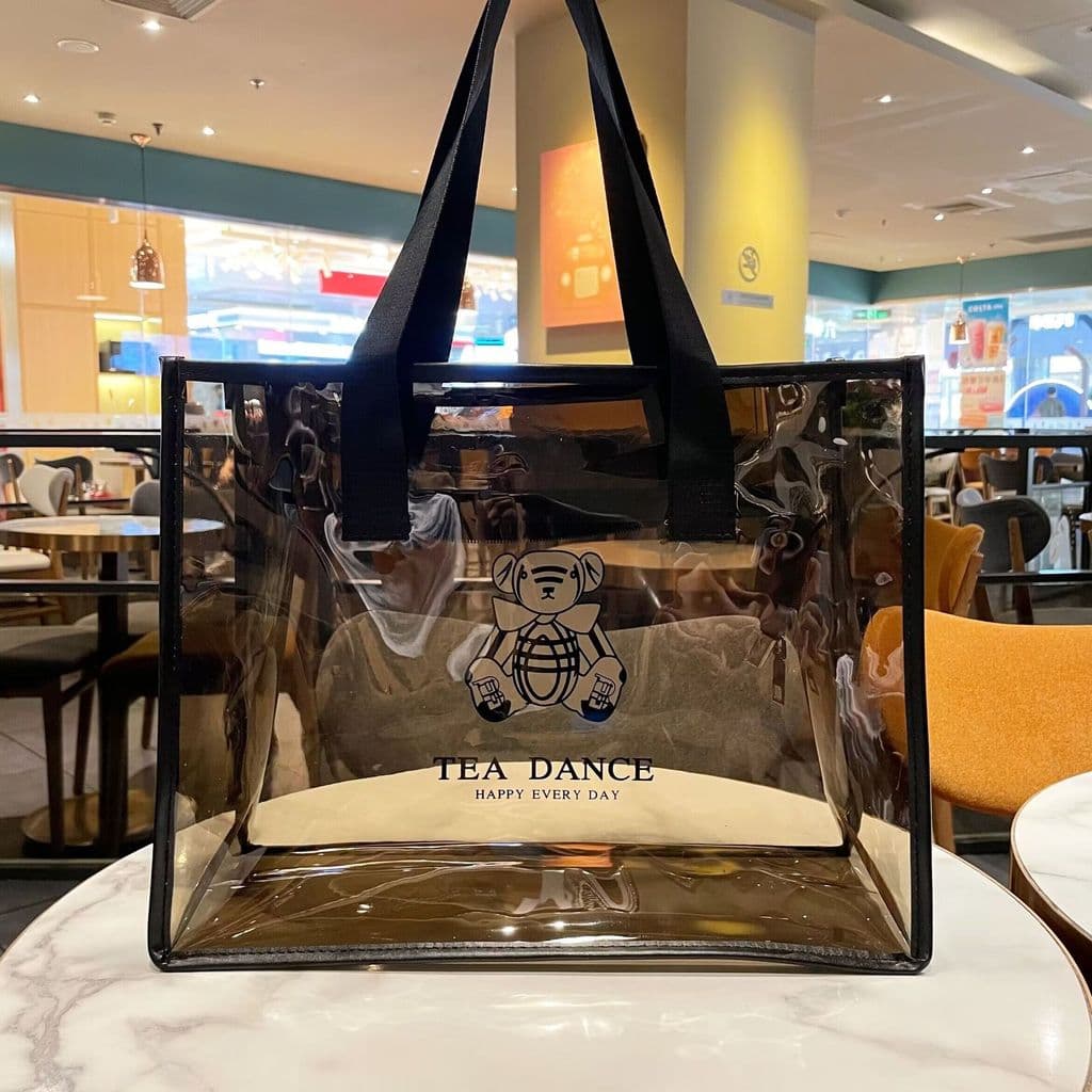 Bolsa de gelatina de grande capacidade, bolsa transparente de pvc para natação, sacola feminina de ombro à prova d'água,