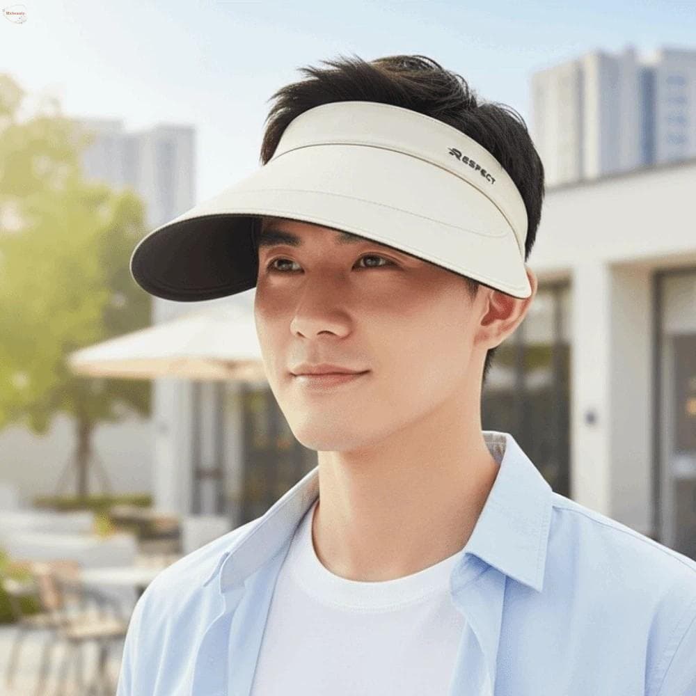 MXBEAUTY Boné Masculino Com Viseira , De Sol De Aba Larga De Poliéster De Cor Sólida , Protetor Solar Versátil E Respirá