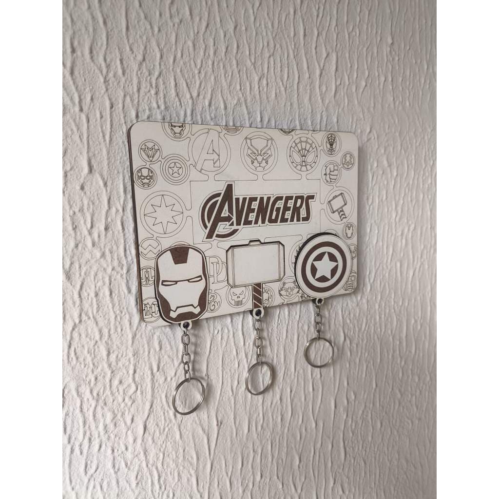 Porta Chaves MDF Avengers Vingadores | Organizador de Parede Decorativo Geek Marvel