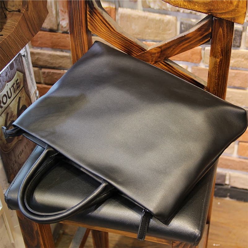 Bolsa masculina versão coreana maleta simples Casual ombro mensageiro saco de escritório Ultra-fino saco de arquivo de c
