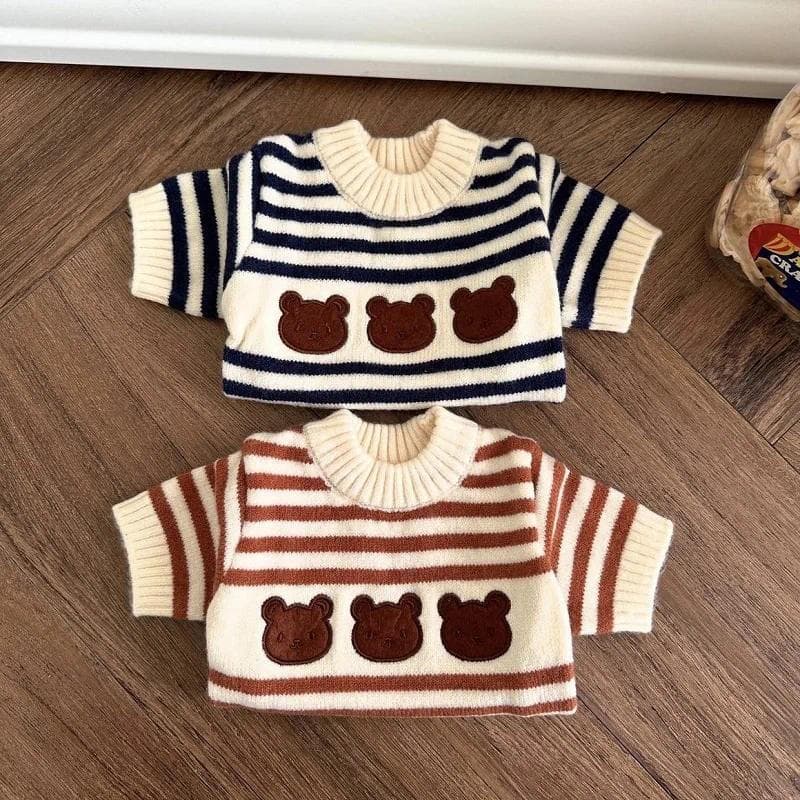 Bonito Urso Roupas Para Cães Listrado Outono Inverno Camisola Pet Casaco Quente De Malha Chihuahua Dachshund Filhote De