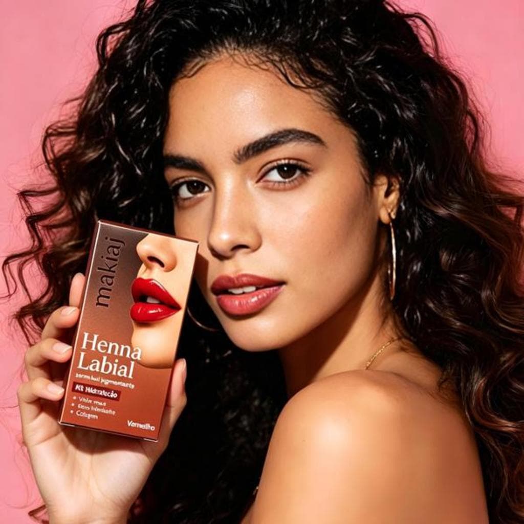 Makiaj Henna Labial Kit Vermelho Hidratação e Pigmentação Alta Qualidade Cores Vibrantes Duradouras