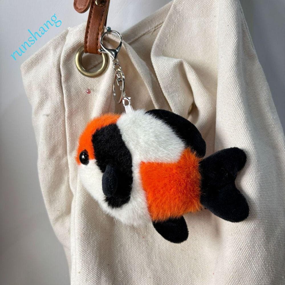 Chaveiro De Peixe De Pelúcia RUNSHANG , Pingente Koi Macio De Desenho Animado , Amuletos De Suspensão De Bolsa , Ornamen