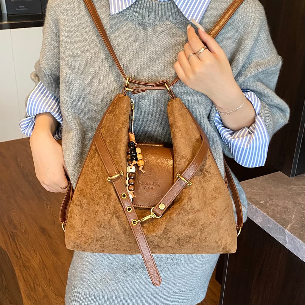 Mochila estilo Meradian 2025 novo estilo outono inverno retrô moda Casual bolsa de ombro de grande capacidade bolsa femi