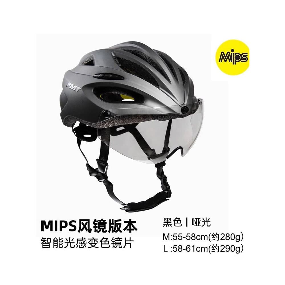PMT Óculos que mudam de cor Capacete de ciclismo MIPS Homens Mulheres Bicicleta de estrada Mountain Bike Capacete de cic