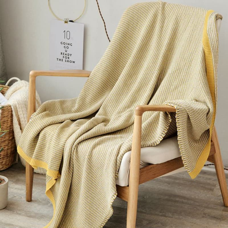 Moderno simples gergelim Dot padrão ar condicionado cobertor de algodão malha cobertor sala estar sofá cobertor quarto c