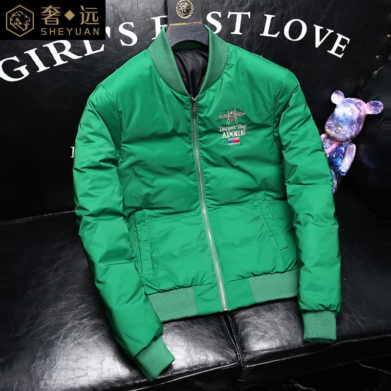 Estação europeia Design bordado jaqueta masculina 2026 outono inverno novo estilo gola de beisebol jaqueta quente High-E
