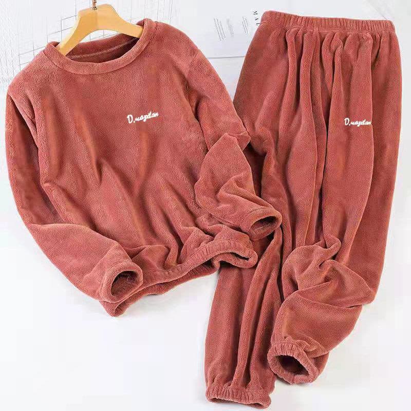 Calças De Inverno Quentes Espessadas , Terno De Duas Peças Para Mulheres , Outono E , Roupas De Lã coral q