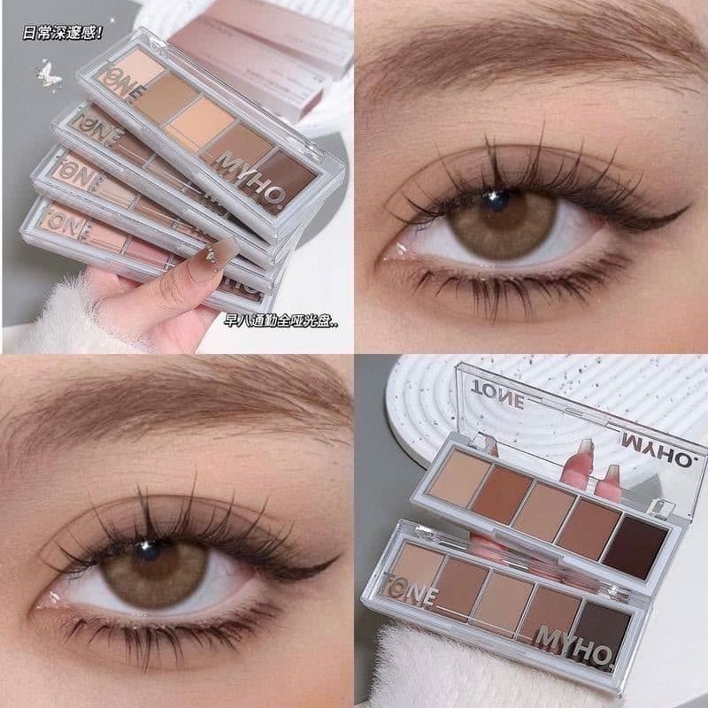 Uma placa de dupla finalidade modifica a beleza da fase óssea!Paleta de sombras de cinco cores terra cor sombra contorno