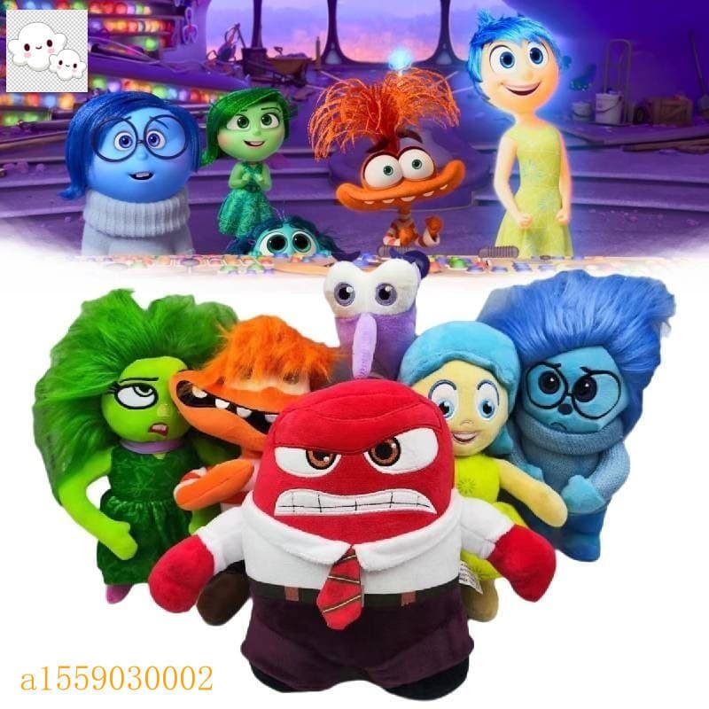 Kit Completo Divertidamente Pelucia Grande Raiva Medo Nojinho Ansiedade Alegria Medo Brinquedo