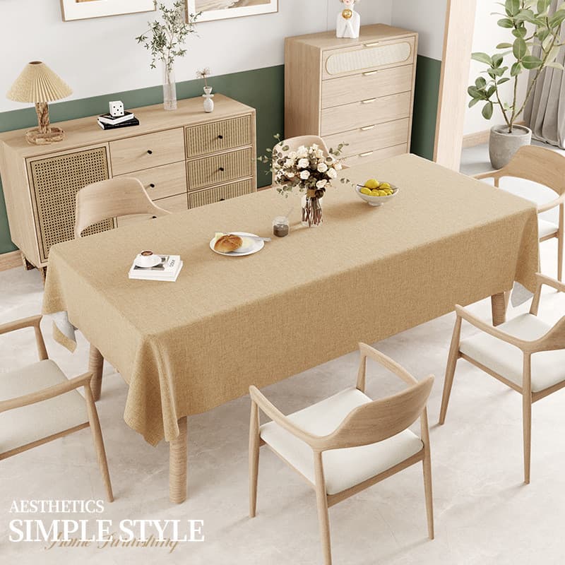 Toalha de mesa estilo linho de algodão fresco estilo japonês cor sólida retangular toalha de mesa luz luxo High-End mesa