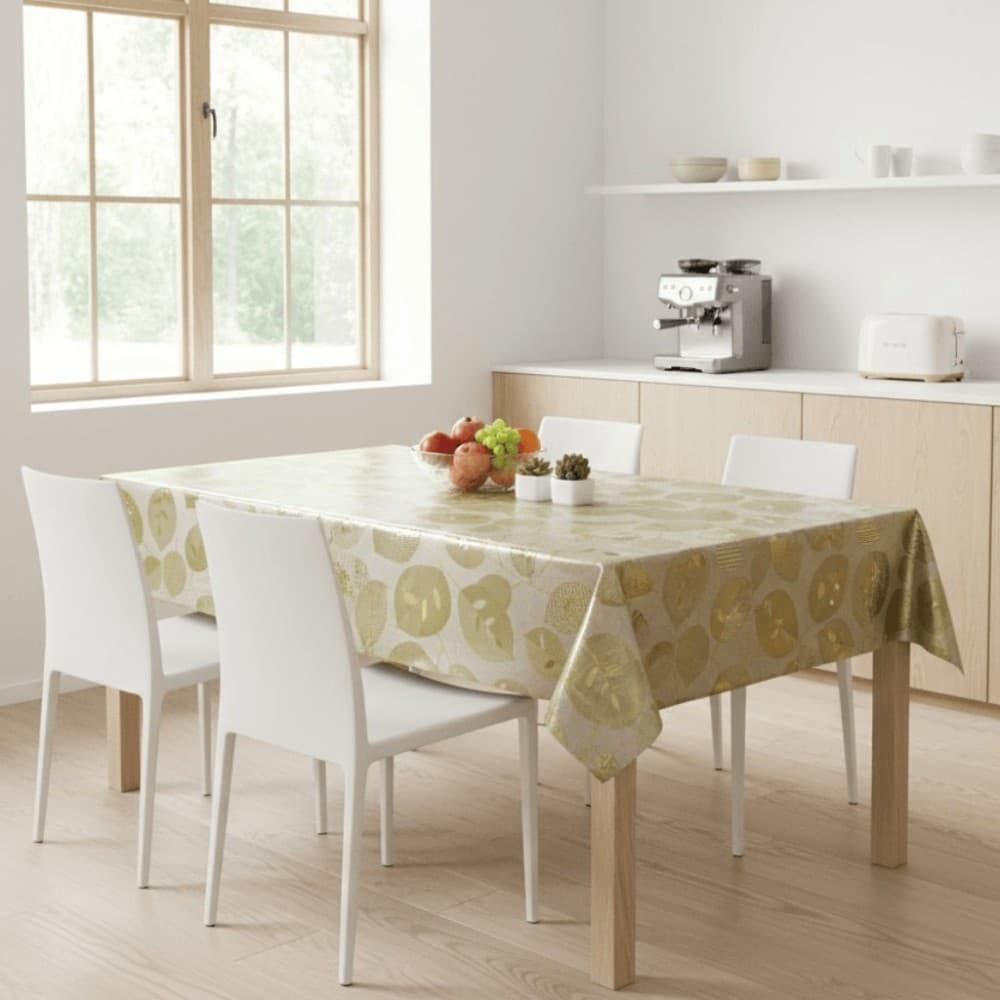 Toalha De Mesa Metalizada Ouro Mod8052e Rolo 1,40x20m Vinil OPP