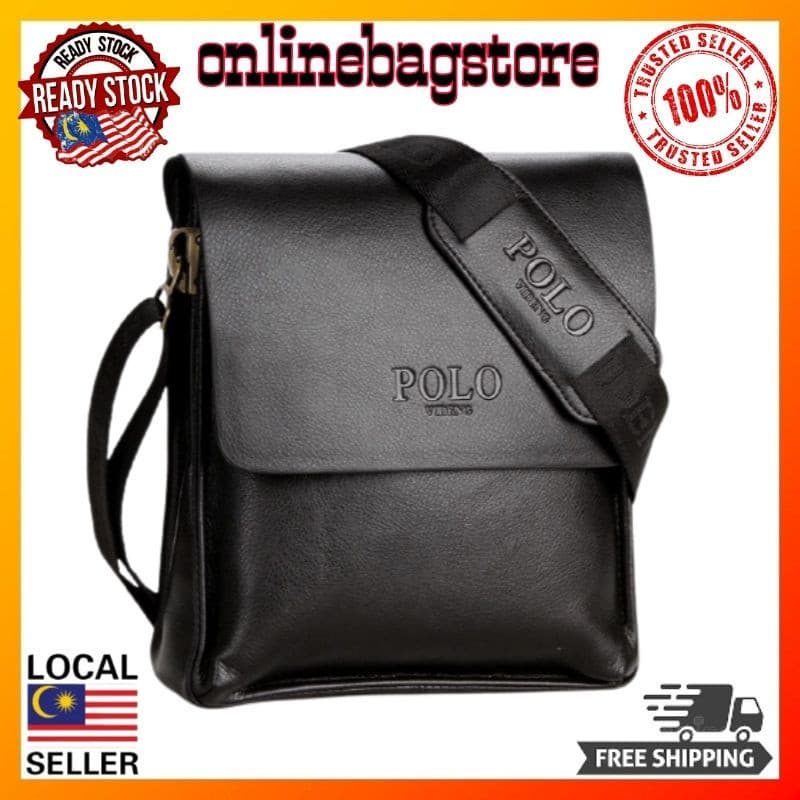 Venda Quente - Bolsa de Ombro POLO - Bolsa Masculina de Couro PU Premium - Bolsa de Couro Masculina - VD7J