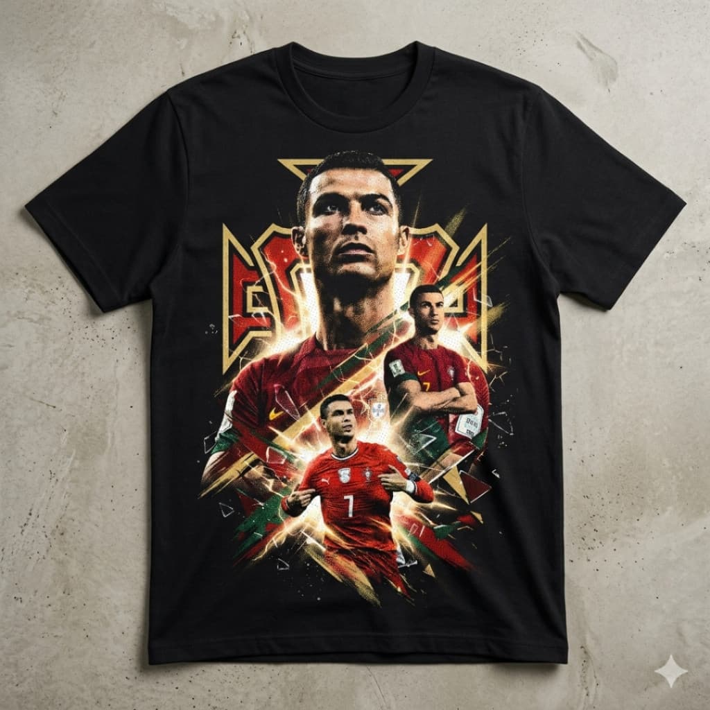Camiseta CRISTIANO RONALDO R7 | Ídolos do Futebol | 100% algodão premium | ADULTO E INFANTIL