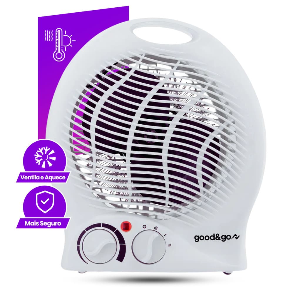 Aquecedor De Ambiente Portatil Eletrico 1500w Ambiente Residencial Rápido Aquecimento