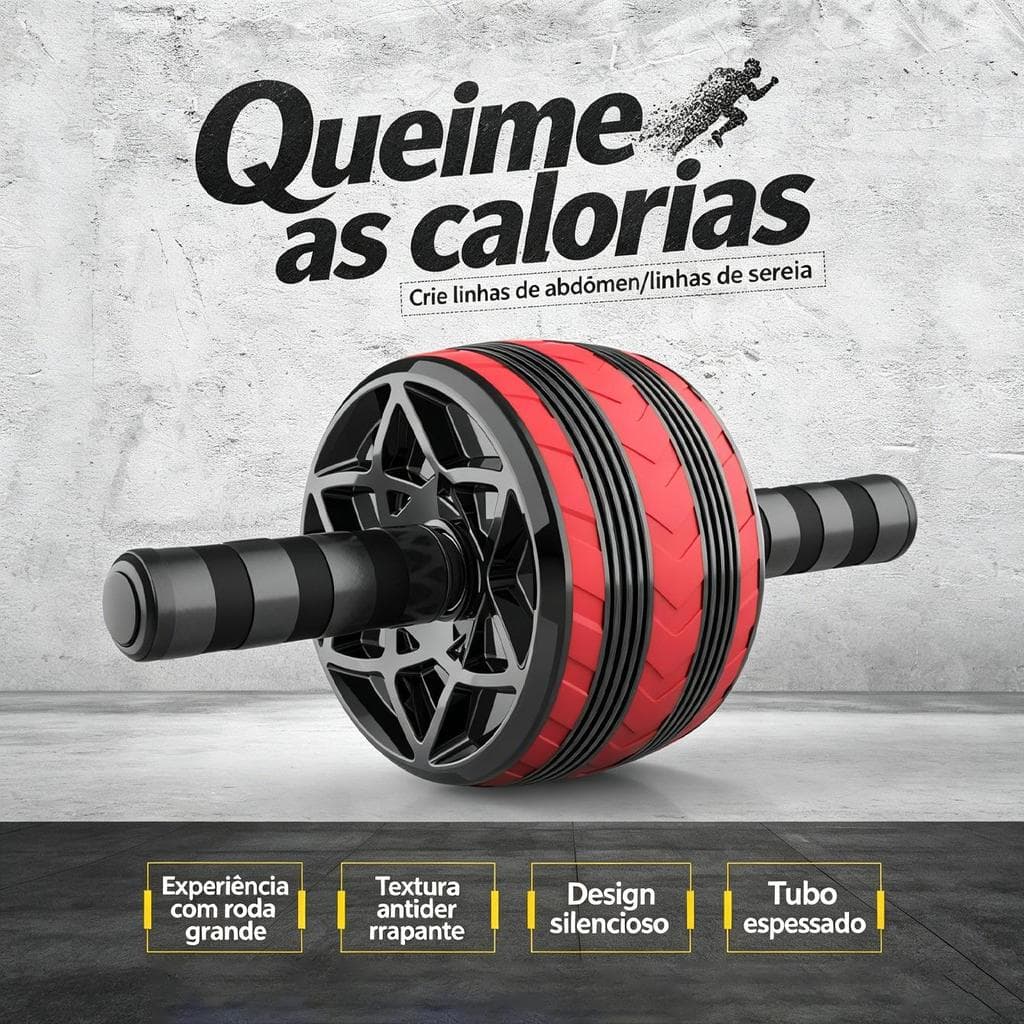 Rolo abdominal —— aparelho de treino abdominal portátil, com punhos ergonômicos antiderrapantes.