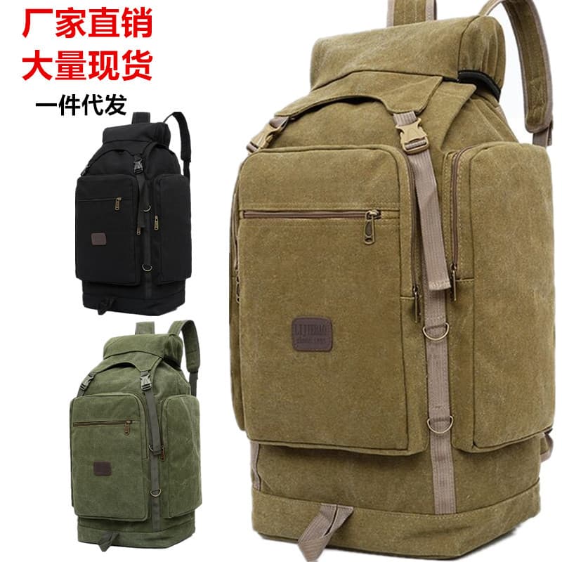 Lona grossa grande mochila masculina saco de viagem grande capacidade lazer mochila viagem 70 litros saco de bagagem ao