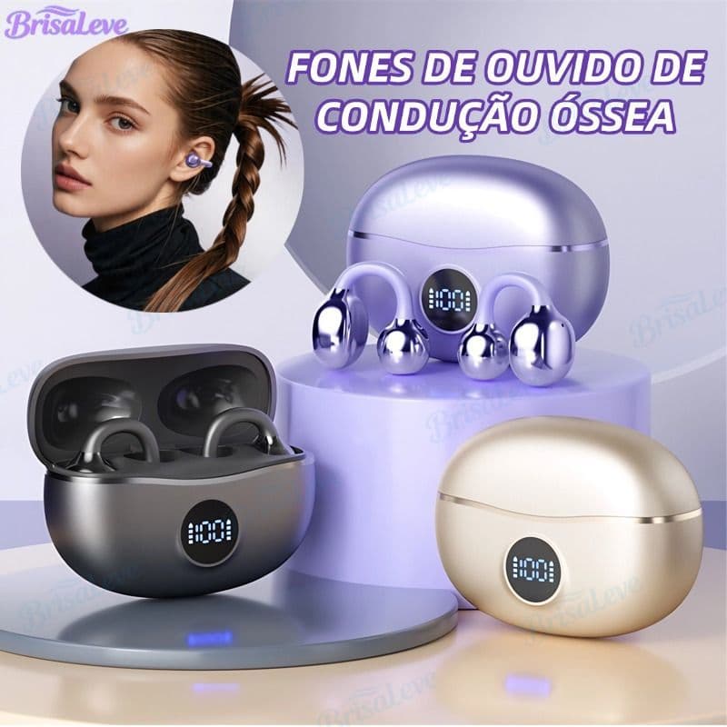 Fones De Ouvido Sem Fio Fone Bluetooth Com Microfone Handsfree Cancelamento Ruído Clipe Música Esportes Jogos Earplug-BL