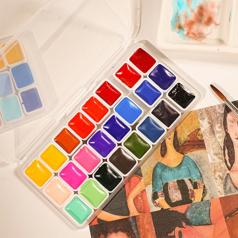 Coleção mestre de correspondência de cores, 24 cores, aquarela sólida, 1ml, tinta aquarela, arte profissional, pintura,