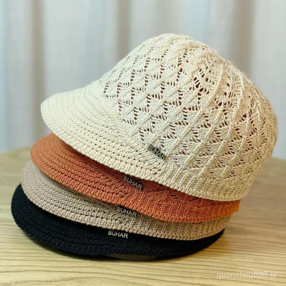 Chapéu feminino com aba, adequado para proteção solar na praia e ao ar livre na primavera e no verão.