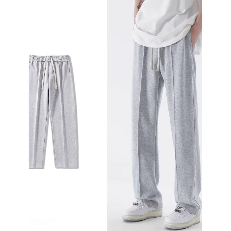 2026 início da primavera novo estilo Street Wear Retro simples cor sólida reta Drape calças casuais masculino solto All-