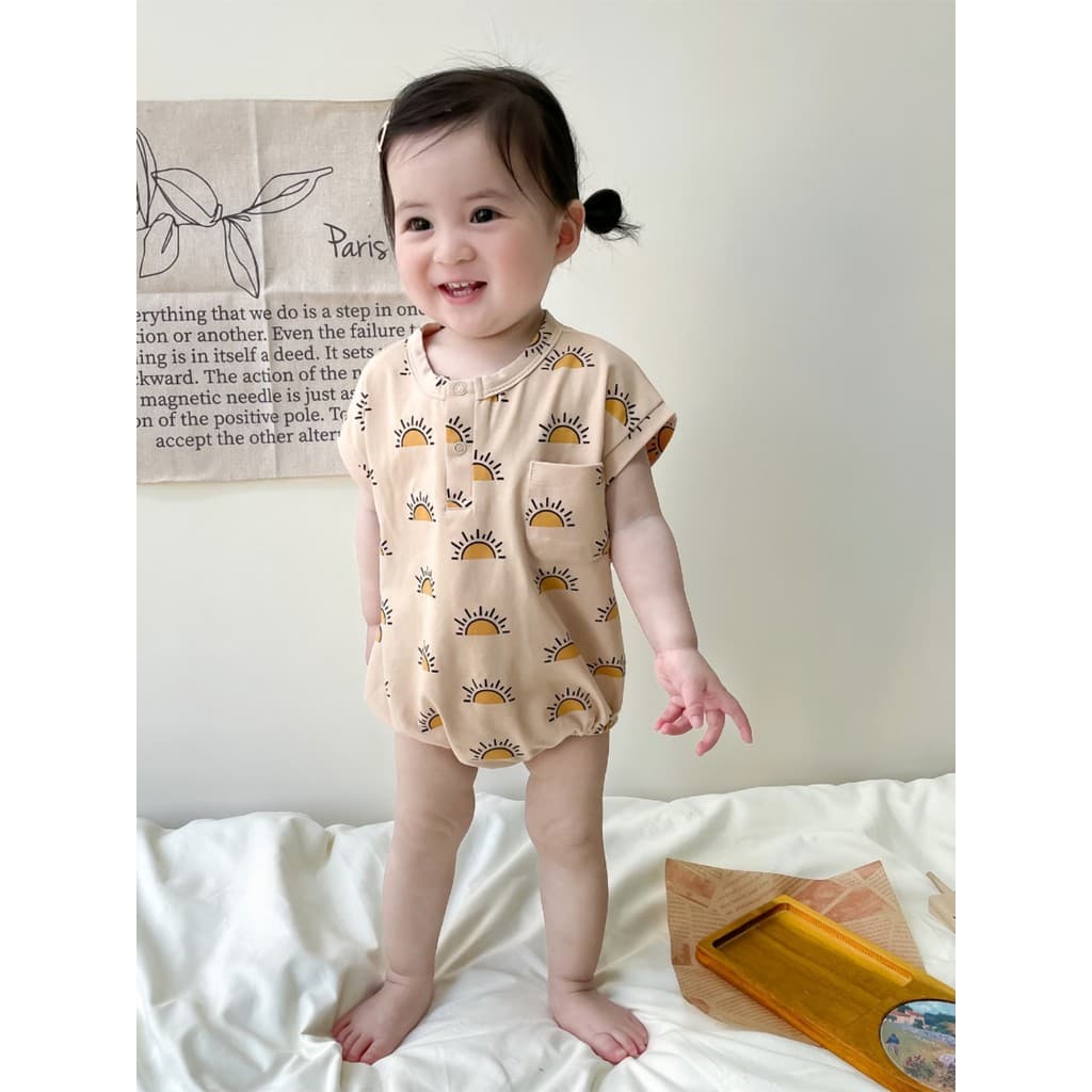 Ins verão de manga curta macacão de bebê puro algodão estilo fino macacão de bebê bonito Super bonito macacão de bebê me