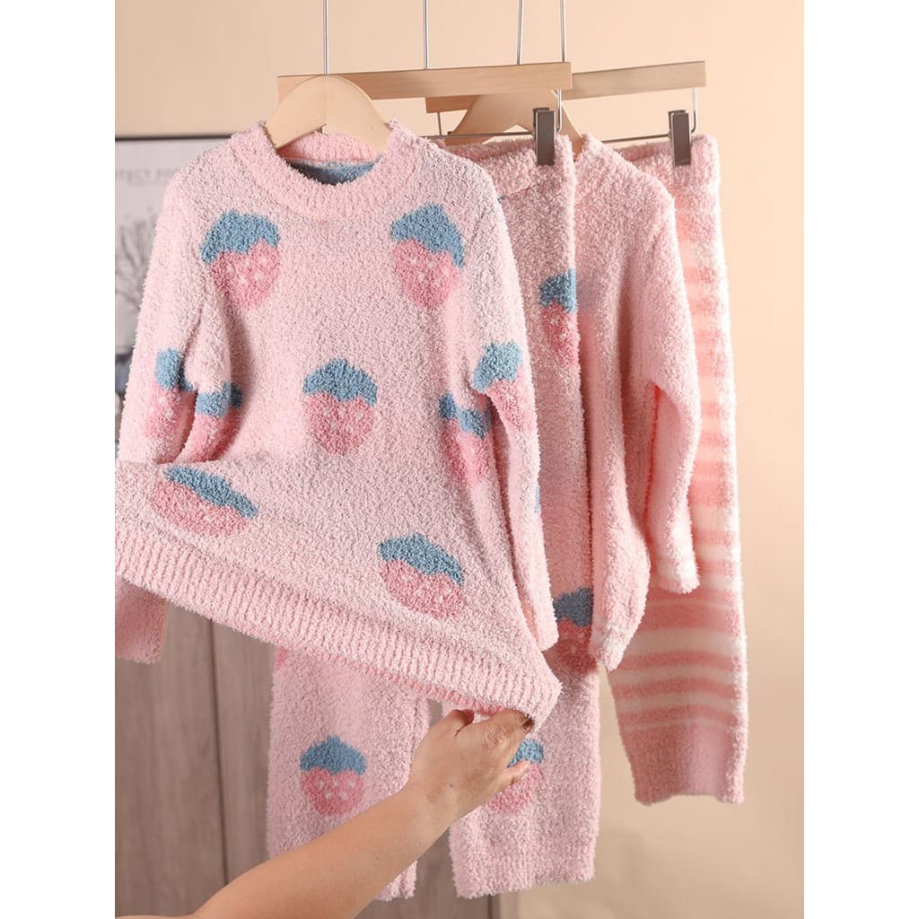 Capu perdido médio grande crianças outono inverno pijamas meninas macio Coral velo Loungewear crianças quente pijama cal