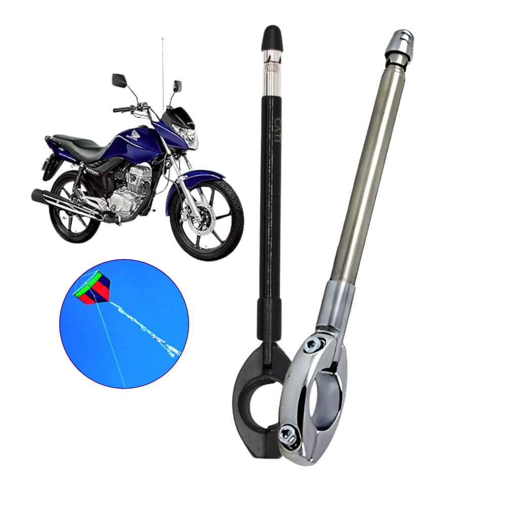 Antena Corta Pipa Moto Retrátil Aço Inox Guidão